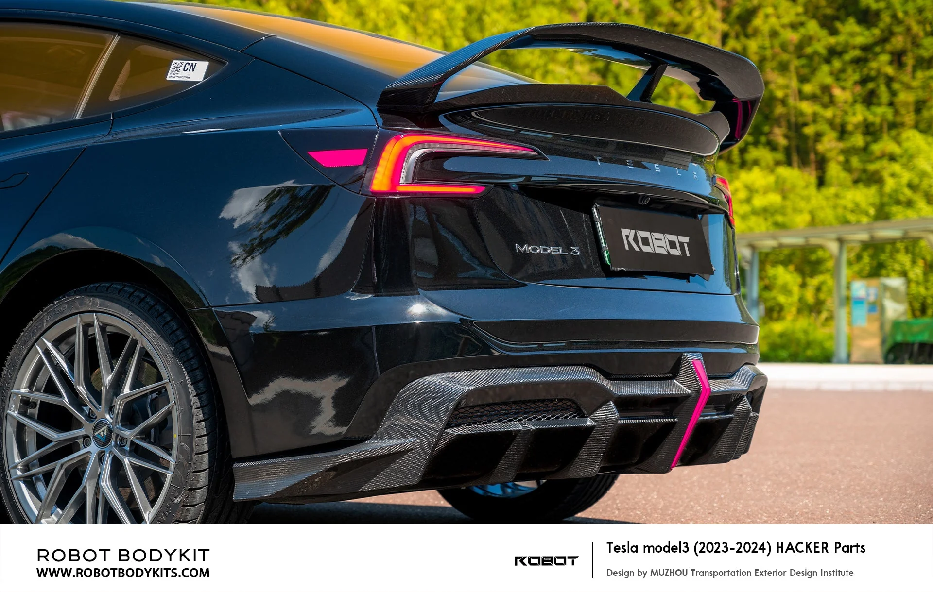 Robot Craftsman Tesla Model 3 Highland "HACKER" Rear Bumper & Diffuser - Image 6