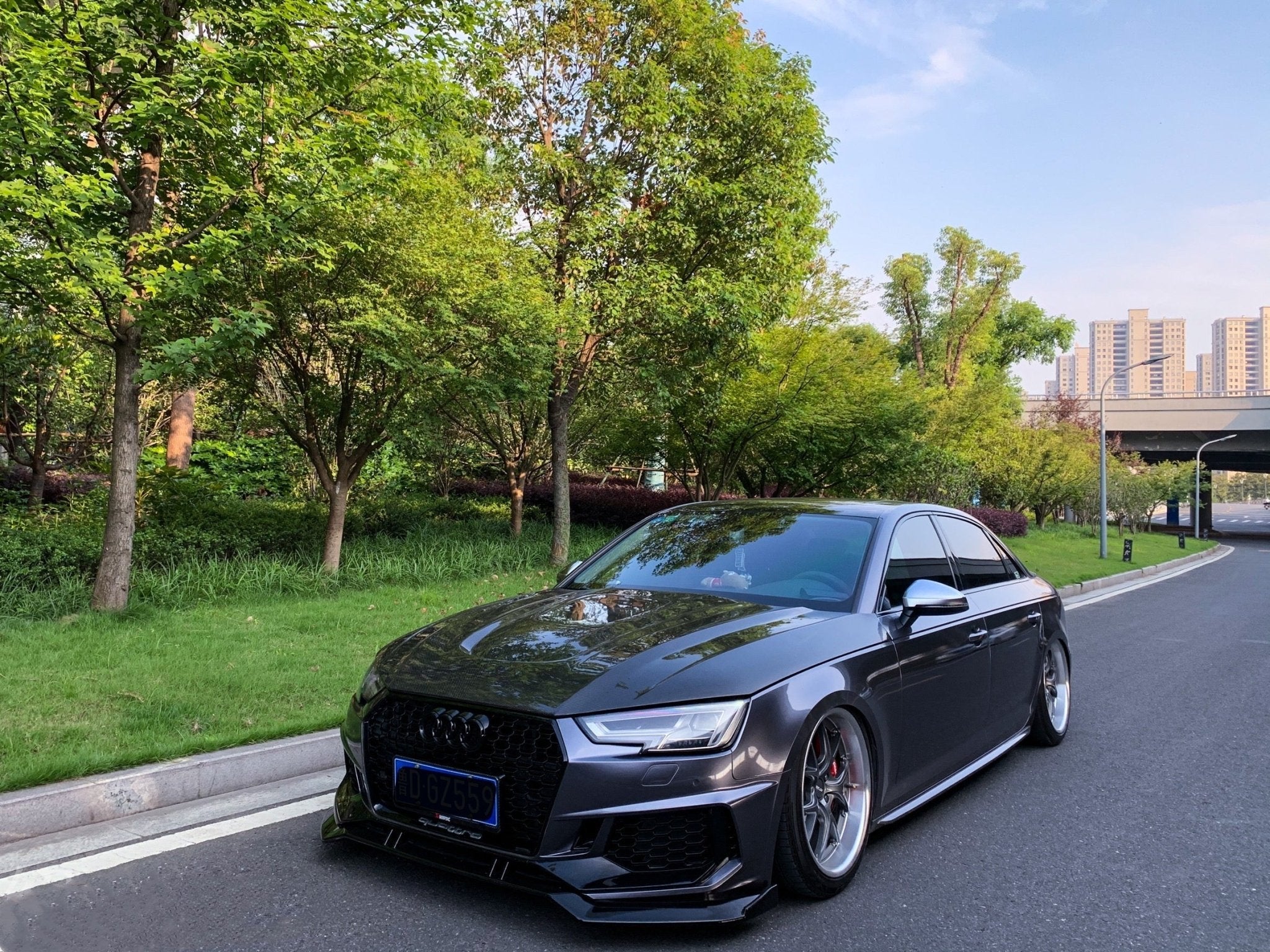 SD Carbon Fiber Tempered Glass Hood Bonnet For Audi A4 S4 2017-ON B9 B9.5 - Image 17
