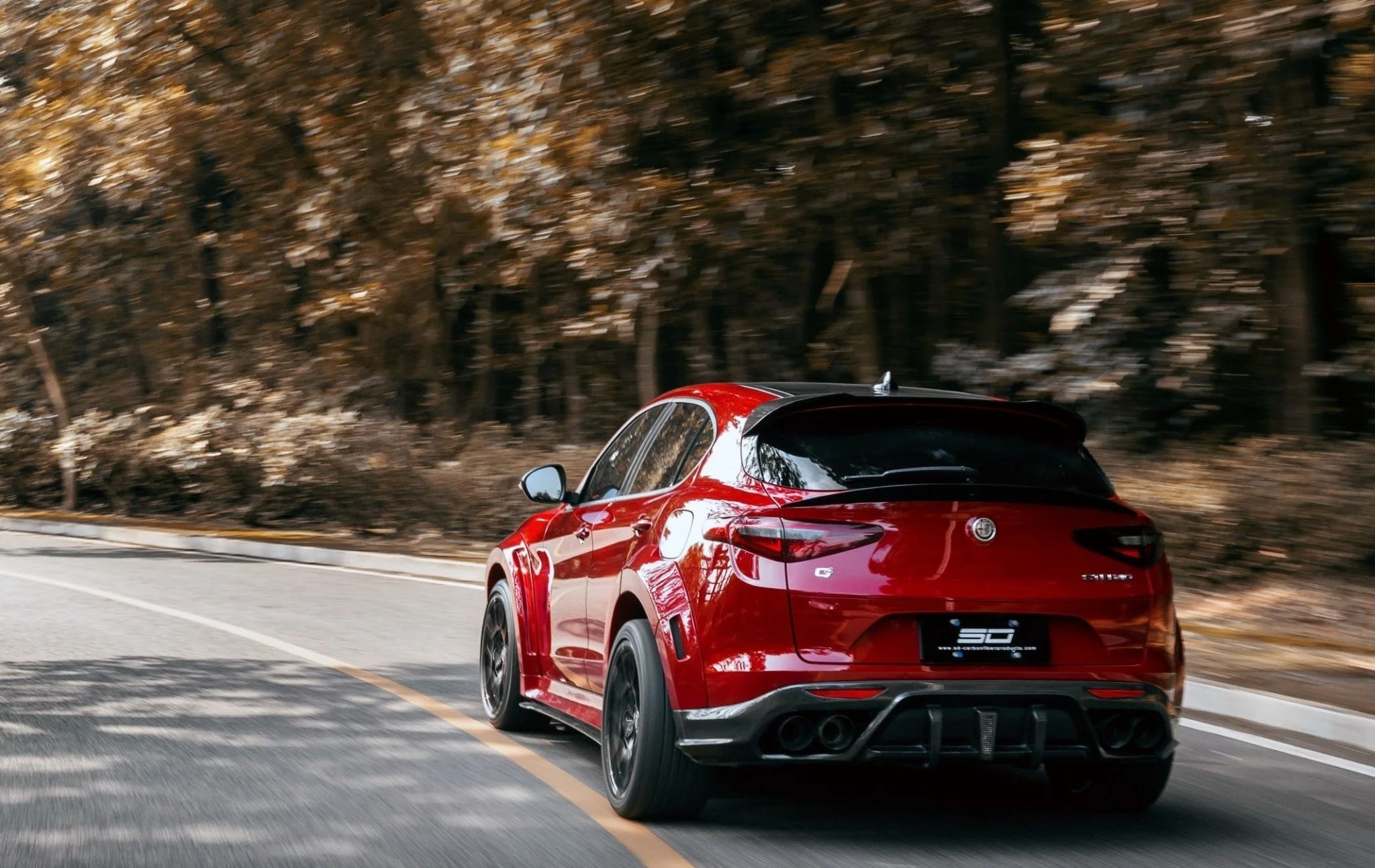 SD Carbon Pre-preg Carbon Fiber Rear Roof Spoiler For Alfa Romeo Stelvio - Image 6