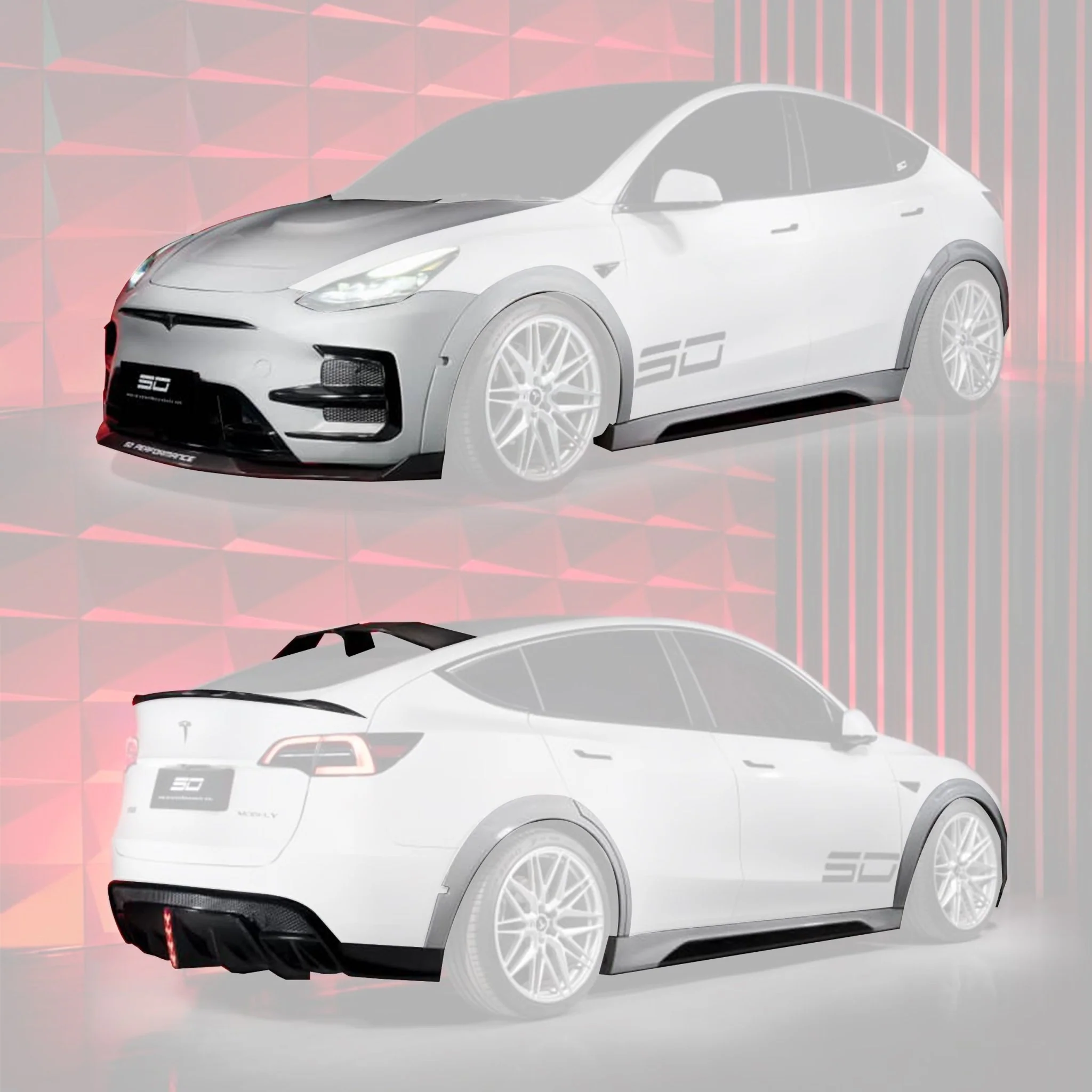 SD Carbon Tesla Model Y PP Front Bumper - Image 19