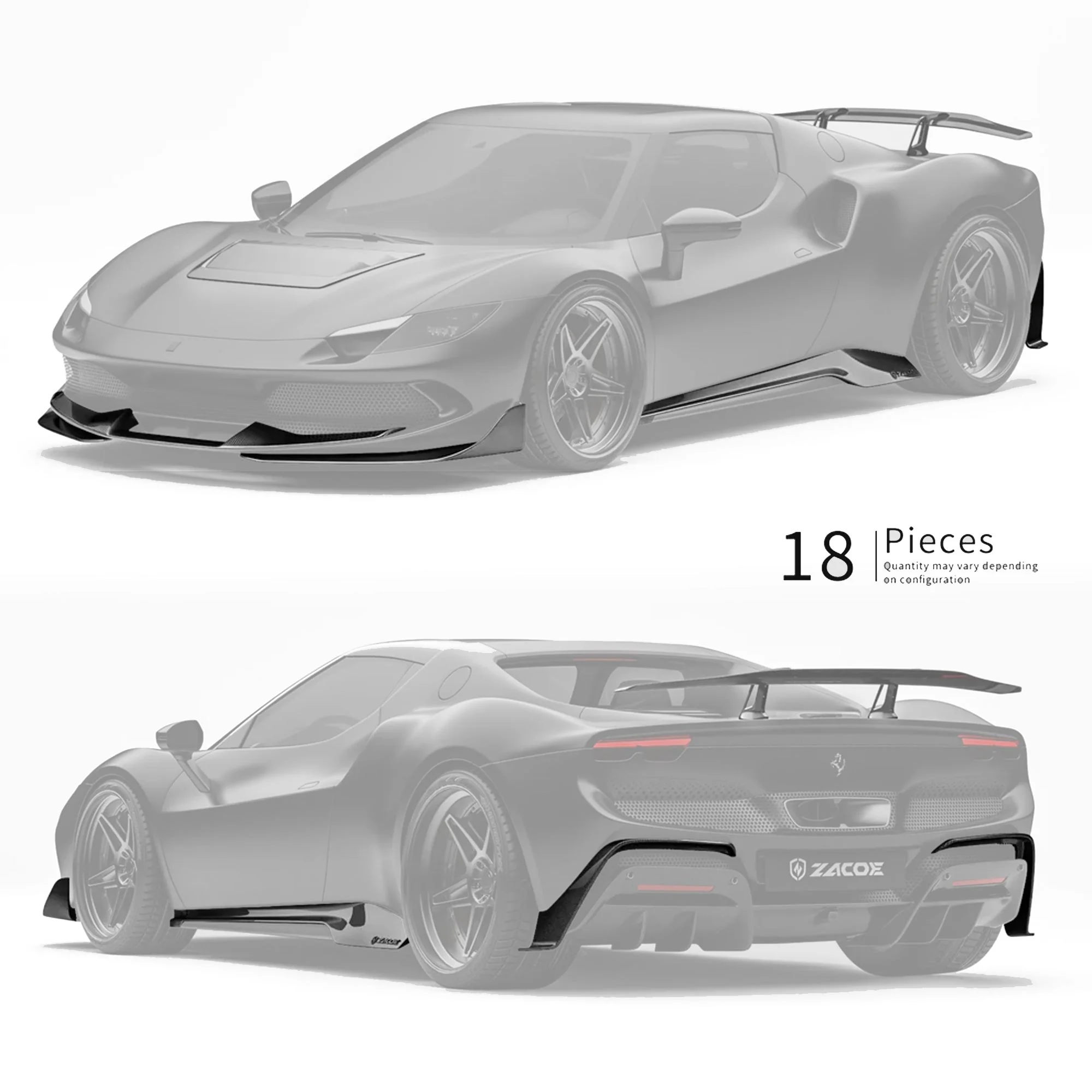 ZACOE Ferrari 296 GTB Carbon Fiber Body kit (18pcs/set) - Image 3
