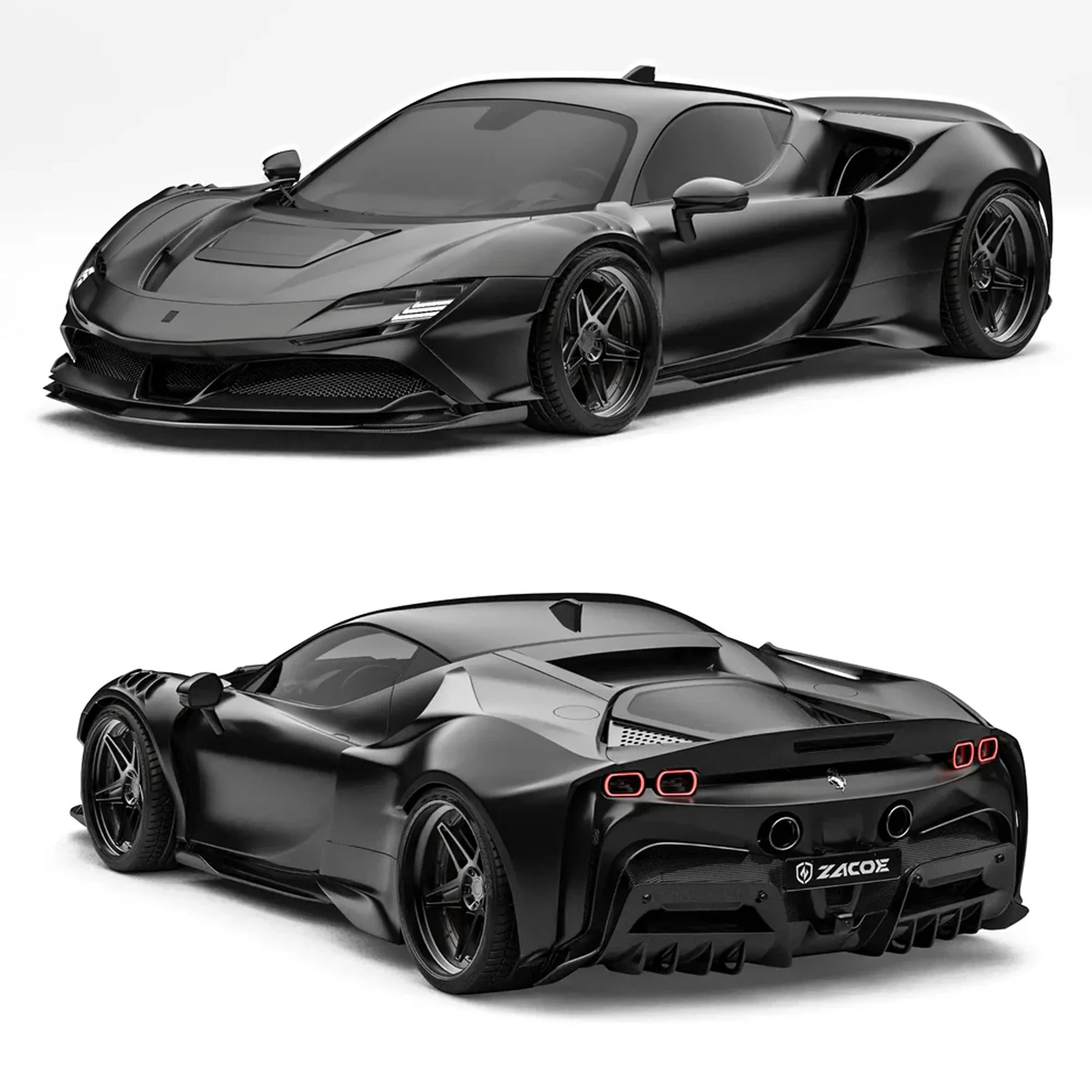 ZACOE Ferrari SF90 Stradale Carbon Fibre Widebody Body kit (18pcs/set) - Image 2