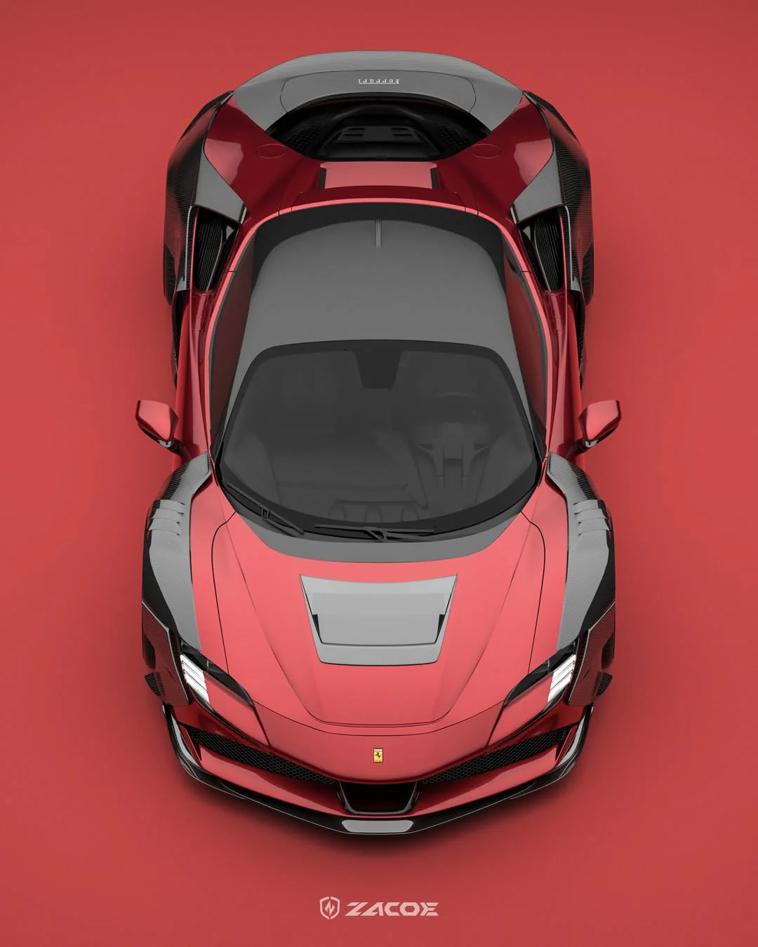 ZACOE Ferrari SF90 Stradale Carbon Fibre Widebody Body kit (18pcs/set) - Image 4